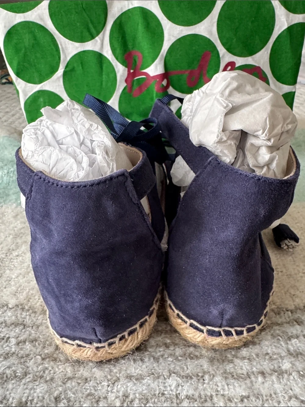 Boden Navy Suede Espadrille Lace Up